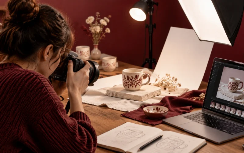 photographing handmade work for portfolio